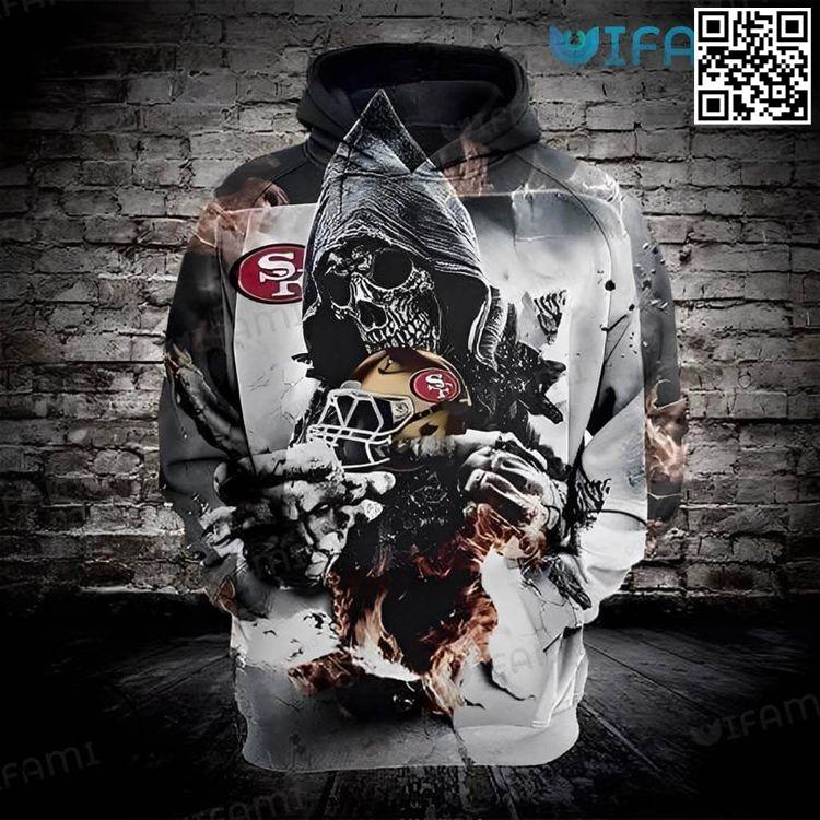 49ers Skull Tearing Out Football Helmet San Francisco 49ers Gift Awesome 3D Hoodie