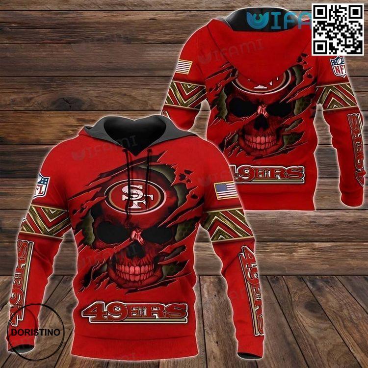 49ers Skull Tearing Skull San Francisco 49ers Gift Limited Edition 3D Hoodie
