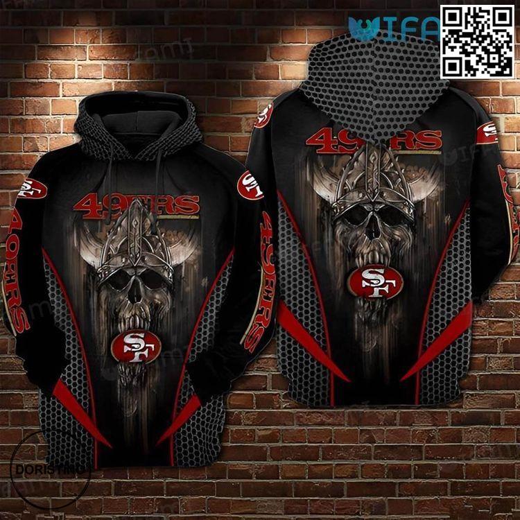 49ers Skull Warrior Skull San Francisco 49ers Gift Awesome 3D Hoodie
