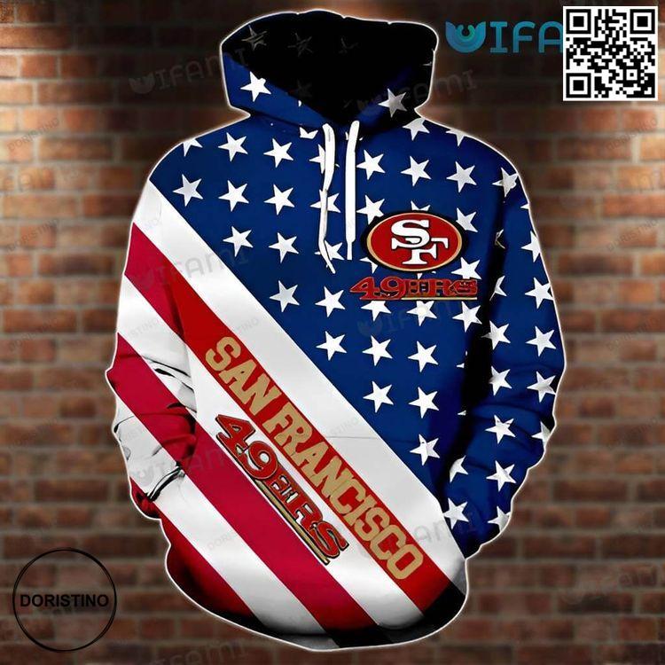 49ers Usa Flag San Francisco 49ers Gift Awesome 3D Hoodie