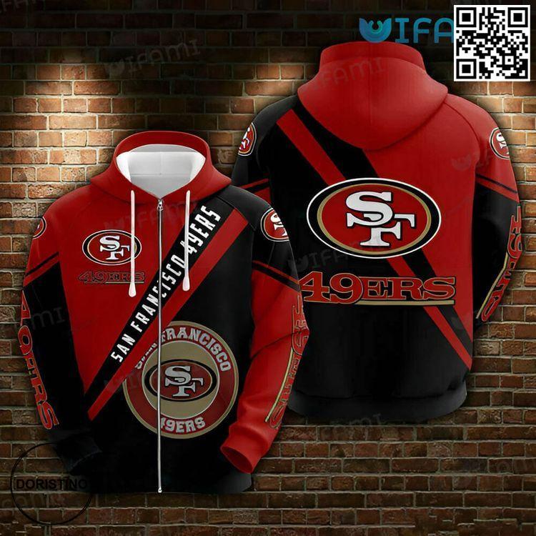 49ers Zip Up Logo San Francisco 49ers Gift All Over Print Hoodie