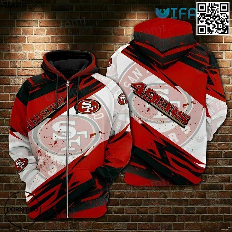 49ers Zip Up Paint Splash San Francisco 49ers Gift Limited Edition 3D Hoodie