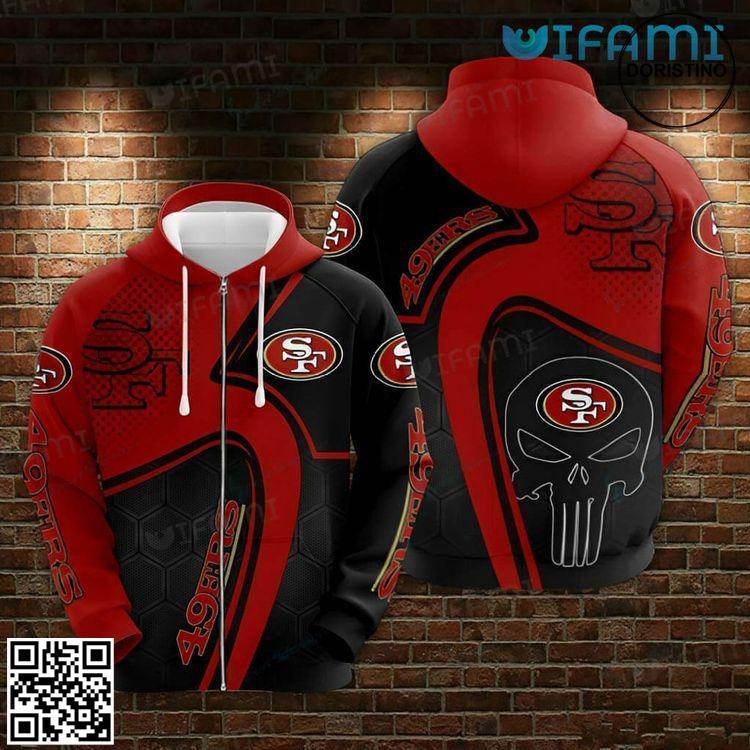 49ers Zip Up Punisher Skull San Francisco 49ers Gift Awesome 3D Hoodie
