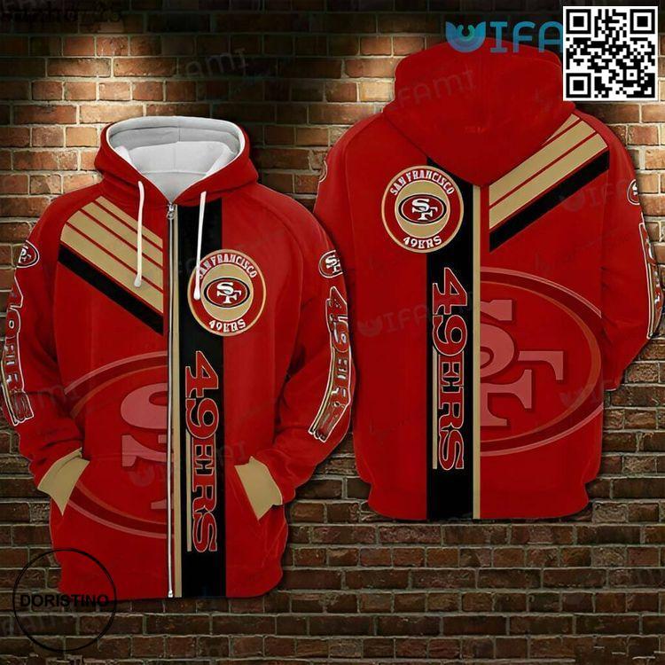 49ers Zipper Red Brown San Francisco 49ers Gift All Over Print Hoodie