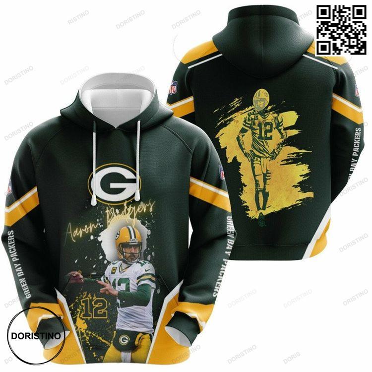 Aaron Rodgers Green Bay Packers Nfl Super Bowl Mvp Green 3d Designed Allover Gift For Rodgers Fans Packers Fans Limited Edition 3D Hoodie