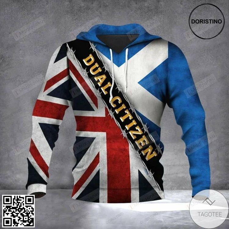 Absolutely Love Scotland And Uk Flag Dual Citizen Proud Scottish Britain Patriotic 3d All Over Print Hoodie