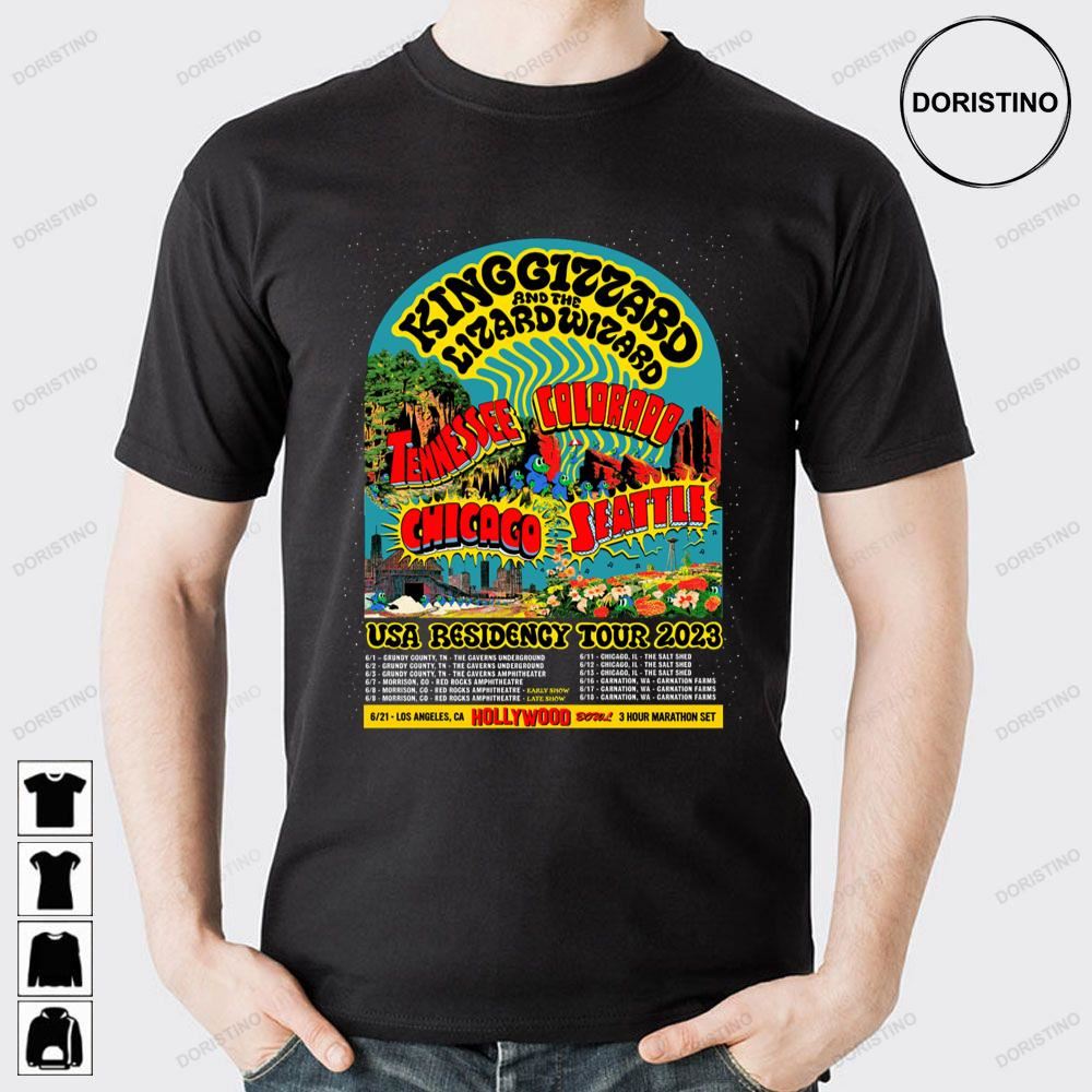 King Gizzard And The Lizard Wizard Usa 2023 Tour Limited Edition T-shirts