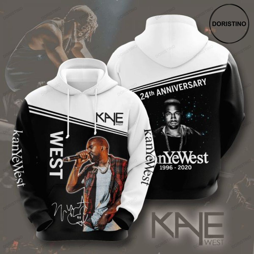 Kanye West 24th Anniversary 1966 2020 Signature Design Gift For Fan Custom Ed All Over Print Hoodie