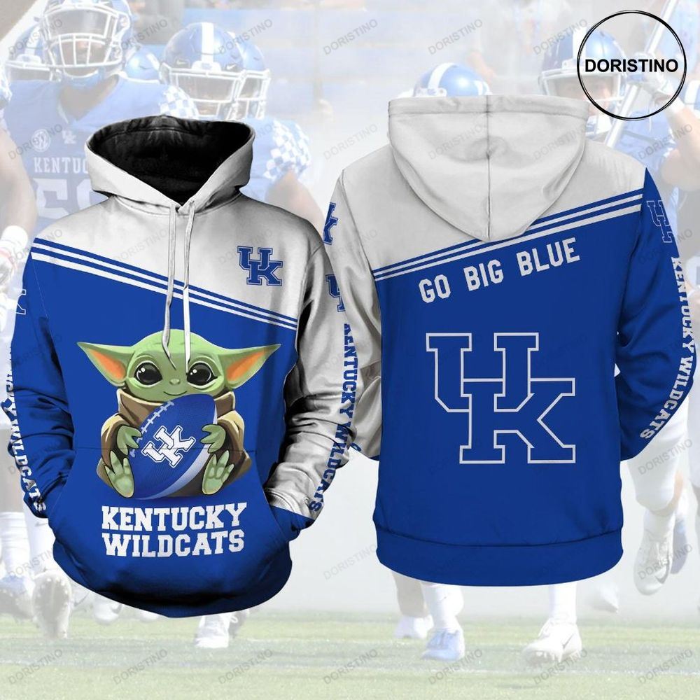 Kentucky Wildcats Lovers Baby Yoda All Over Print Hoodie