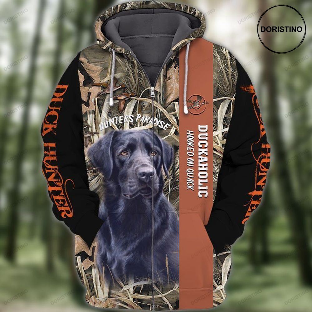 Labrador Dog Hunters Paradise Duckaholic Hooked On Quack Limited Edition 3d Hoodie