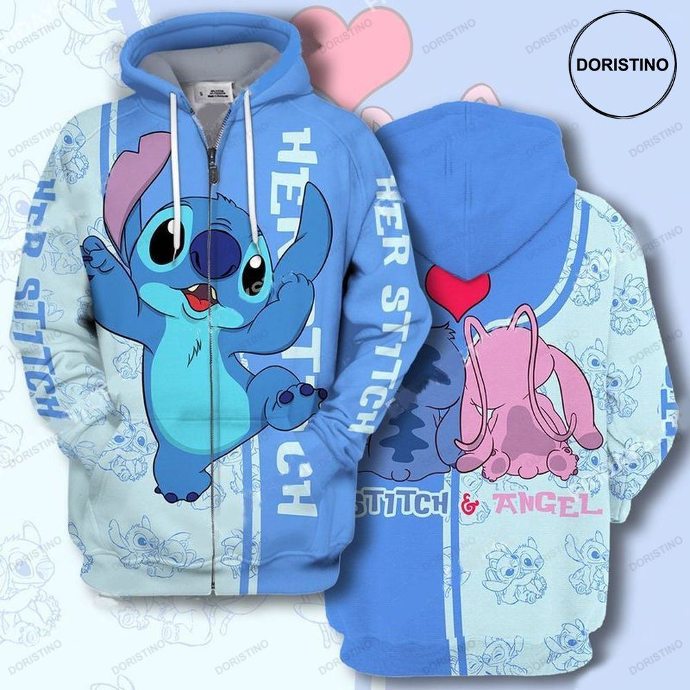Las Her Stitch Adorable Couple Awesome 3D Hoodie