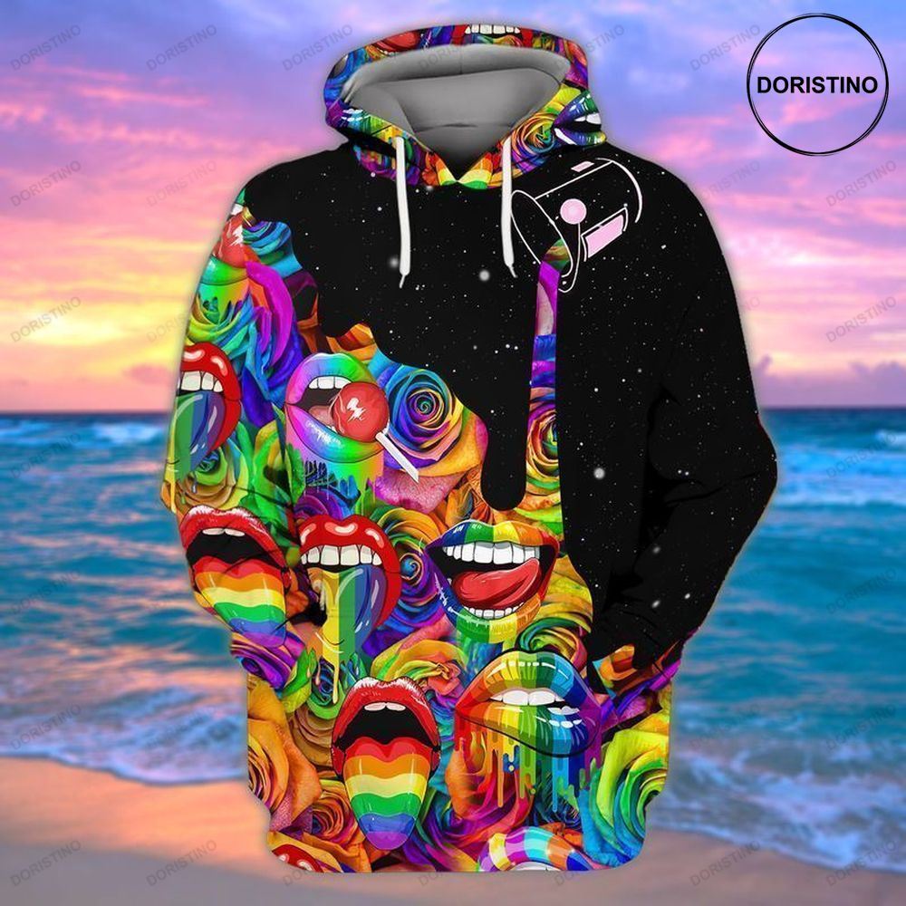 Lgbt Lips Awesome 3D Hoodie