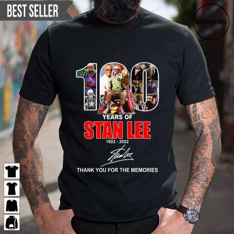 100 Years Of Stan Lee Thank You For The Memories Signature Doristino Awesome Shirts