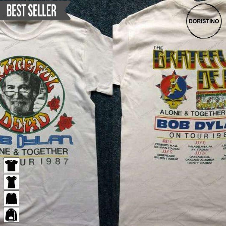 1987 Grateful Dead Jerry Garcia Bob Dylan The Dead Doristino Awesome Shirts