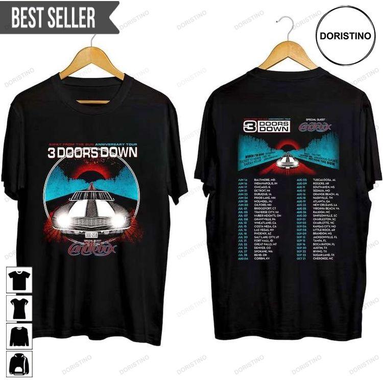 3 Doors Down Away From The Sun Anniversary Tour 2023 Adult Short-sleeve Doristino Limited Edition T-shirts