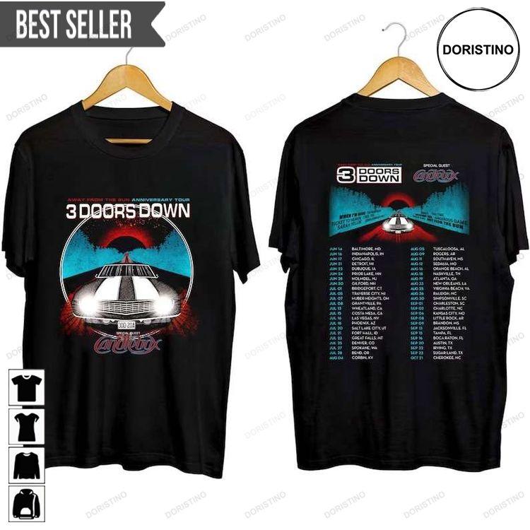 3 Doors Down Away From The Sun Anniversary Tour 2023 Rock Band Short-sleeve Doristino Trending Style