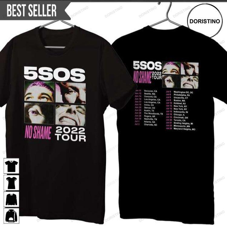 5 Seconds Of Summer No Shame 2022 Tour Doristino Limited Edition T-shirts