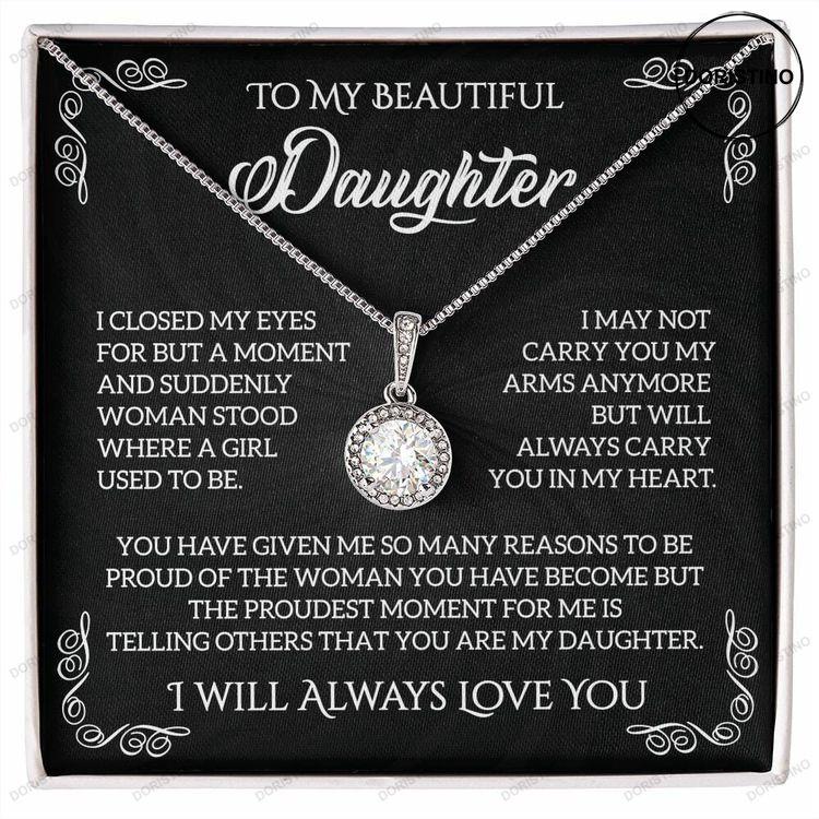 To My Beautiful Daughter Eternal Love Necklace Necklace From Dad Mom 14k Sentimental Gift Doristino Trending Necklace