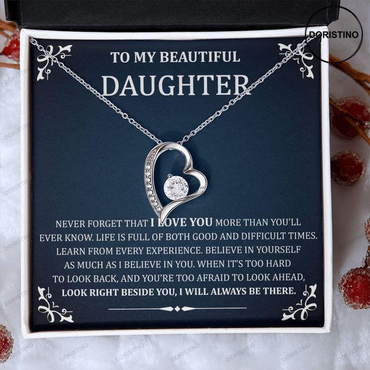 To My Beautiful Daughter Forever Love Necklace Daughter Gift Doristino Awesome Necklace