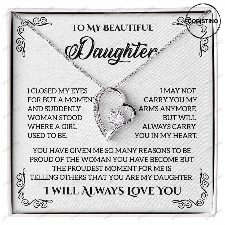 To My Beautiful Daughter Forever Love Necklace Daughter Jewelry Gift From Dad Mom Doristino Trending Necklace
