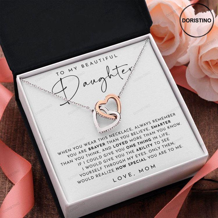 To My Beautiful Daughter Gift For Daughter From Mom Jewelry For Daughter Sentimental Message To Daughter Doristino Limited Edition Necklace