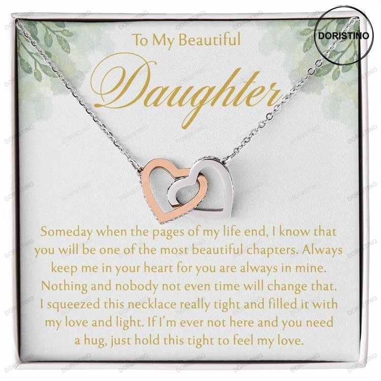 To My Beautiful Daughter Necklace Interlocking Hearts Necklace Birthday Gift For Daughter Graduation Gift For Daughter Daughter Jewelry Doristino Awesome Necklace