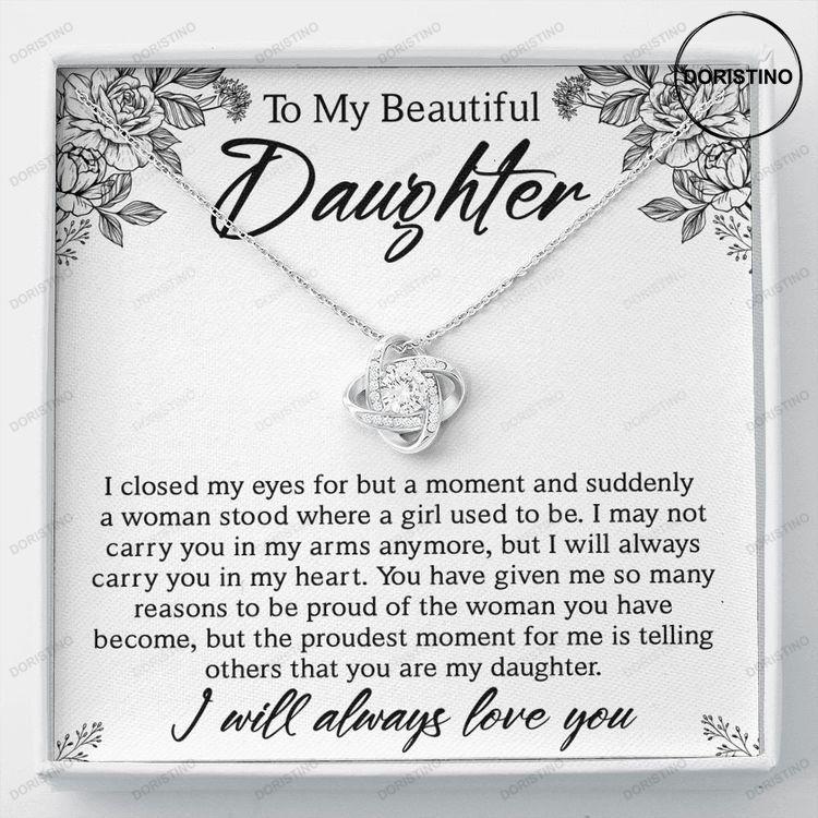 To My Beautiful Daughter Necklace Love Knot Necklace Birthday Gift For Daughter Jewelry For Daughter Doristino Awesome Necklace