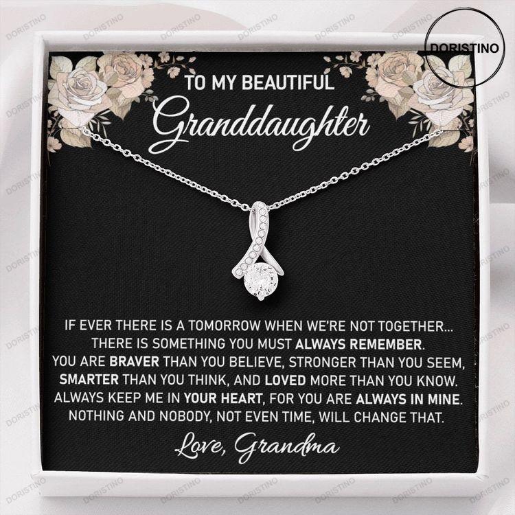 To My Beautiful Granddaughter Granddaughter Gift Gift From Grandma Granddaughter Necklace Alluring Beauty Necklace14k White Gold Gift Doristino Limited Edition Necklace