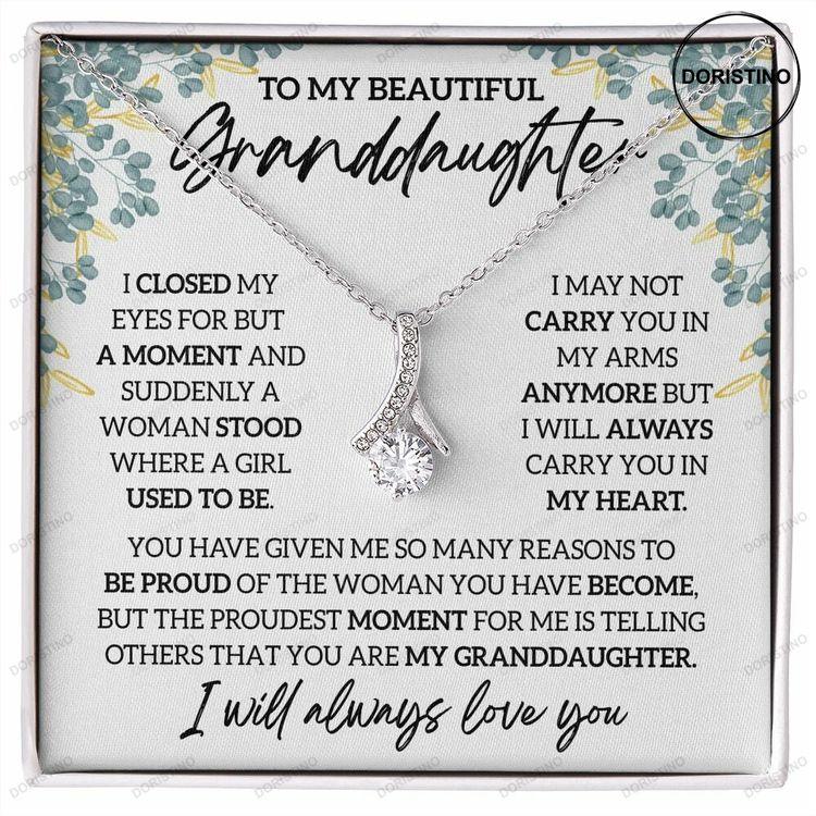 To My Beautiful Granddaughter Granddaughter Gift Granddaughter Necklace Alluring Beauty Necklace Doristino Awesome Necklace