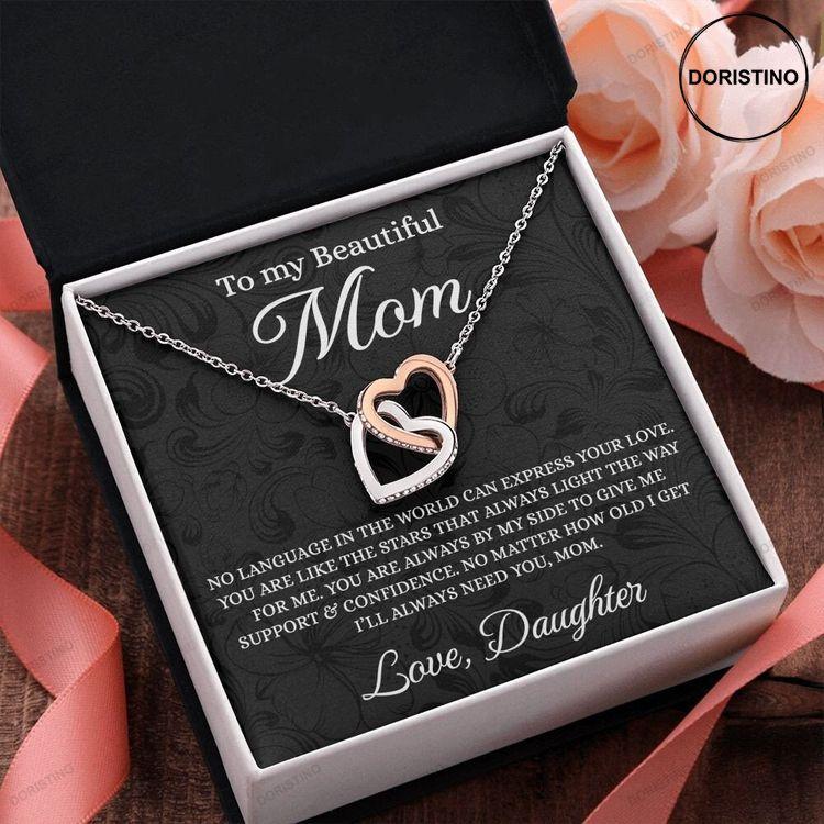 To My Beautiful Mom Gift For Mom From Daughter Mom Jewelry Mother Necklace Interlocking Hearts Necklace Doristino Limited Edition Necklace