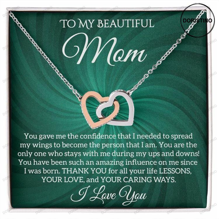 To My Beautiful Mom Necklace Interlocking Hearts Necklace Mother Gift Mother Jewelry Doristino Limited Edition Necklace