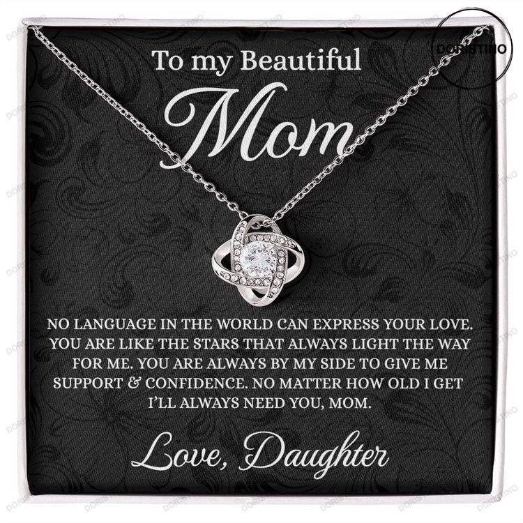 To My Beautiful Mom Necklace Love Knot Necklace Gift For Mom From Daughter Mother Jewelry Doristino Trending Necklace