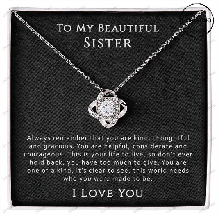 To My Beautiful Sister Necklace Gift With Love Message Card Doristino Awesome Necklace