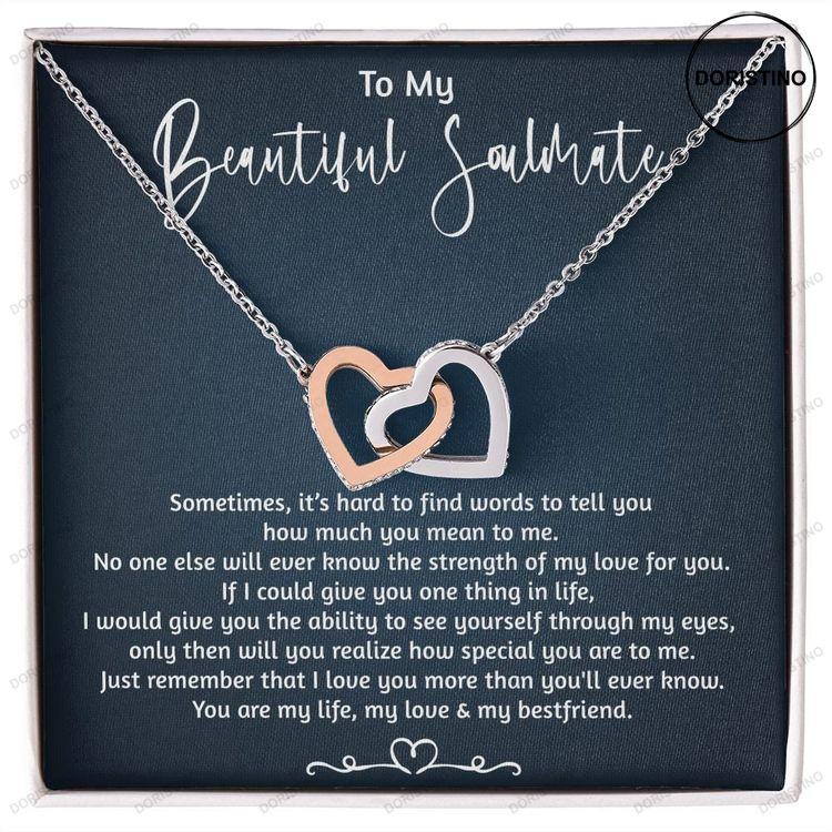 To My Beautiful Soulmate Gift Soulmate Jewelry Gift For Wife Girlfriend Anniversary Gift Soulmate Necklace Message Card Doristino Limited Edition Necklace