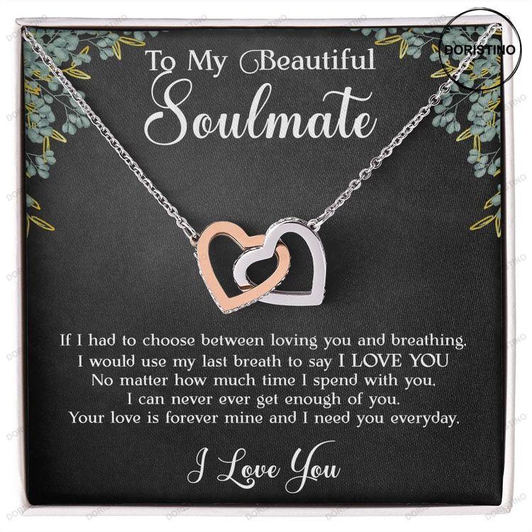 To My Beautiful Soulmate Necklace Interlocking Hearts Necklace With Love Letter Message Doristino Trending Necklace