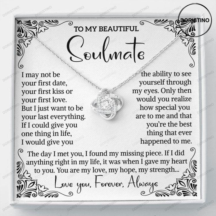 To My Beautiful Soulmate Necklace Love Knot Necklace Soulmate Gift Gift For Wife Girlfriend Future Wife Gif For Her Doristino Awesome Necklace
