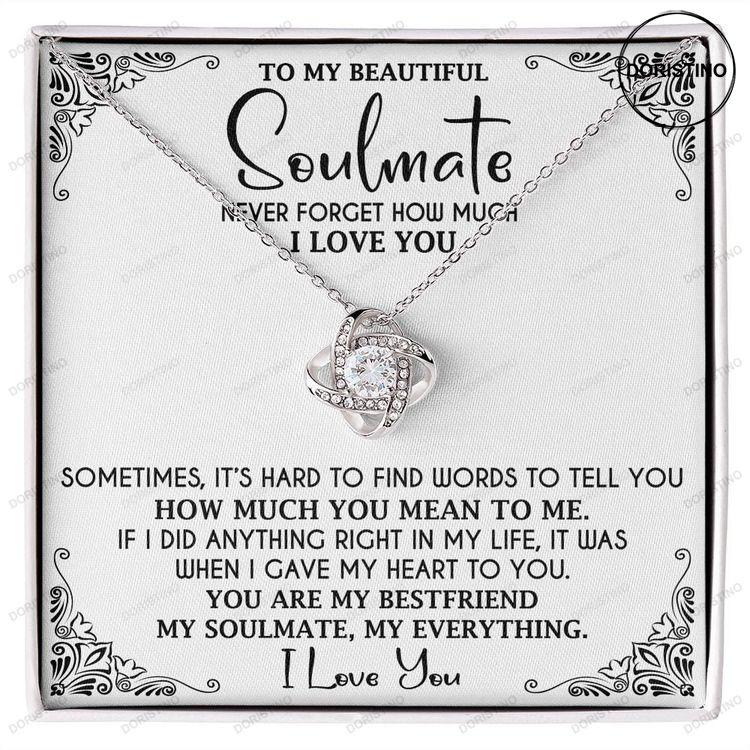 To My Beautiful Soulmate Necklace Love Knot Necklace Soulmate Gift Gift For Wife Girlfriend Gift For Her Doristino Trending Necklace