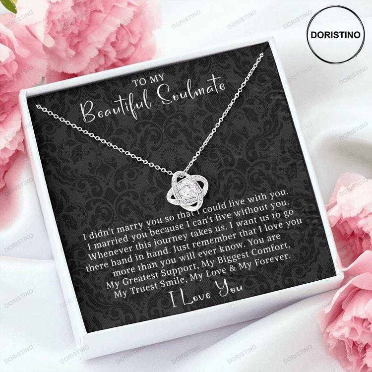 To My Beautiful Soulmate Necklace Love Knot Necklace With Message Card Doristino Awesome Necklace