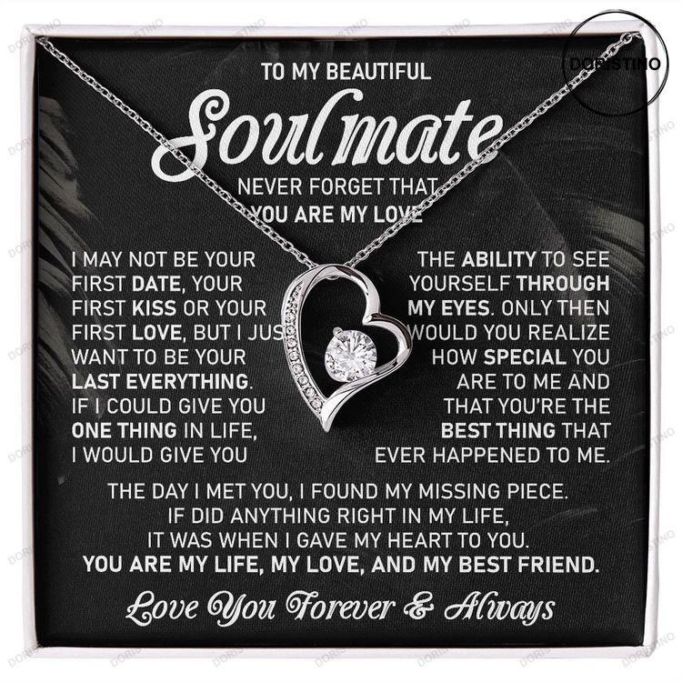 To My Beautiful Soulmate Soulmate Gift Soulmate Necklace Forever Love Necklace Mother's Day Gift For Your Woman Doristino Trending Necklace