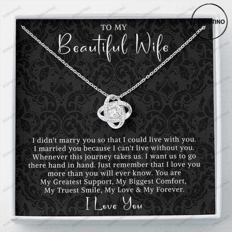 To My Beautiful Wife Gift For Wife From Husband Wife Necklace Love Knot Necklace Doristino Awesome Necklace