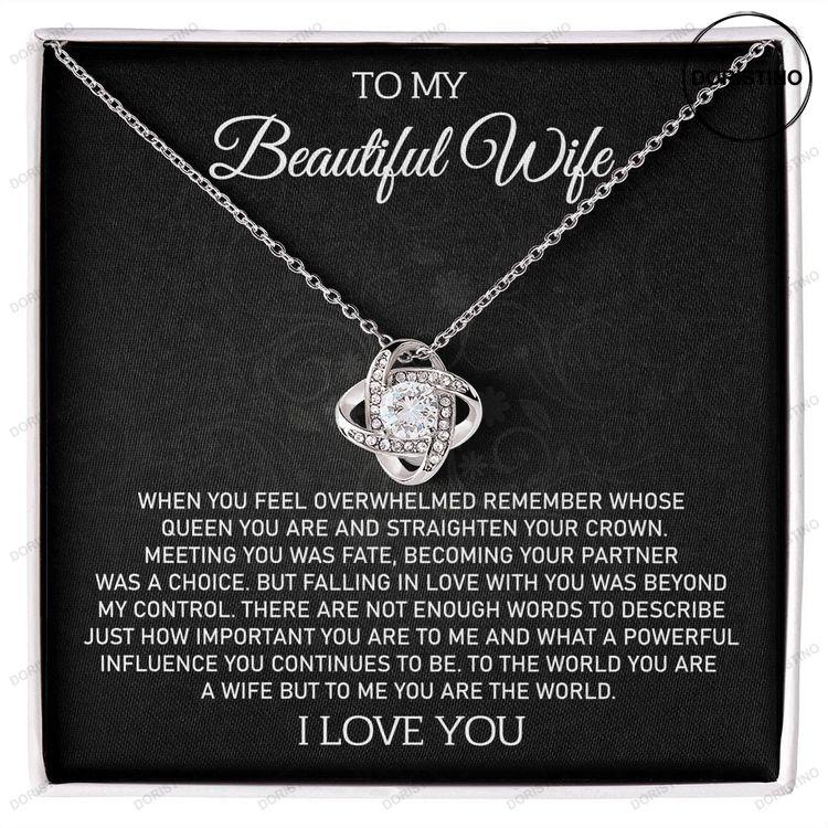 To My Beautiful Wife Necklace Love Knot Necklace Wife Gift From Husband Wife Jewelry Doristino Awesome Necklace