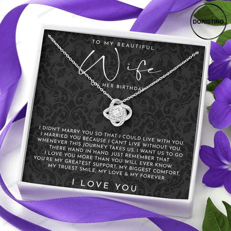 To My Beautiful Wife On Her Birthday Wife Gift From Husband Wife Jewelry Romantic Wife Gift Wife Birthday Surprise Wife Appreciation Doristino Trending Necklace