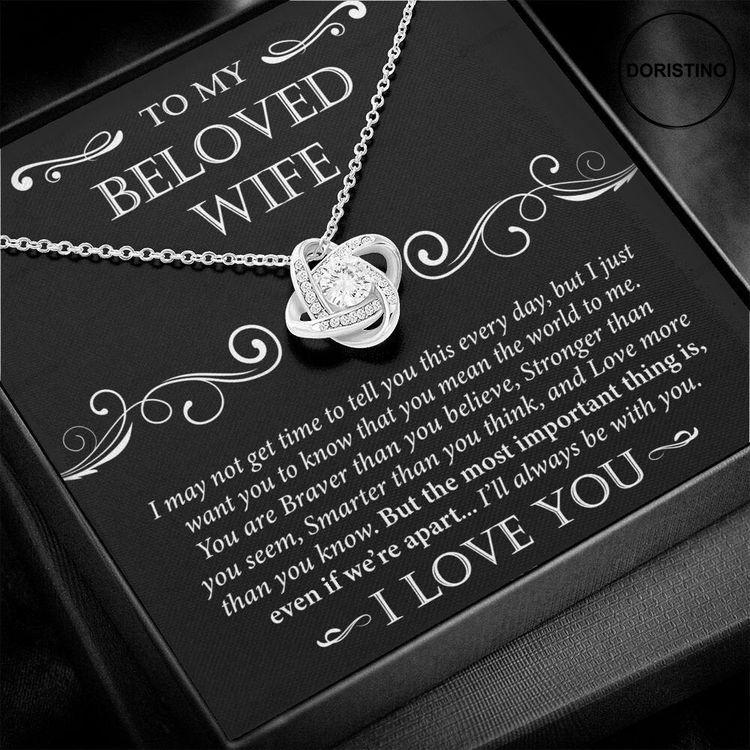 To My Beloved Wife Wife Gift From Husband Wife Necklace Love Knot Necklace Doristino Limited Edition Necklace