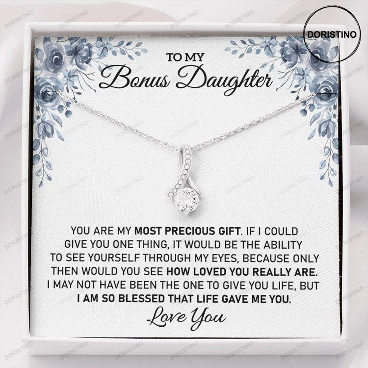 To My Bonus Daughter Bonus Daughter Gift Bonus Daughter Necklace Alluring Beauty Necklace 14k White Gold Gift Doristino Awesome Necklace