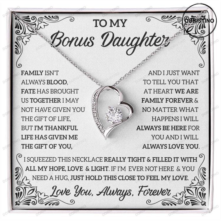 To My Bonus Daughter Bonus Daughter Gift Bous Daughter Jewelry Heart Love Necklace Doristino Limited Edition Necklace