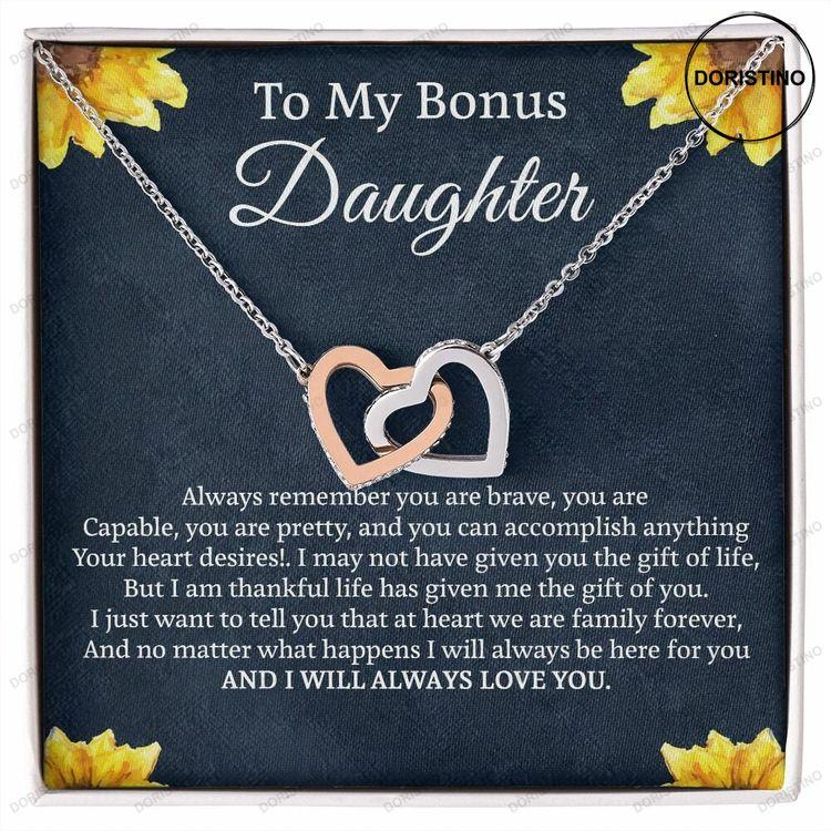 To My Bonus Daughter Bonus Daughter Gift For Daughter Of The Bride Gift Necklace Stepdaughter Gift Stepdaughter Doristino Trending Necklace