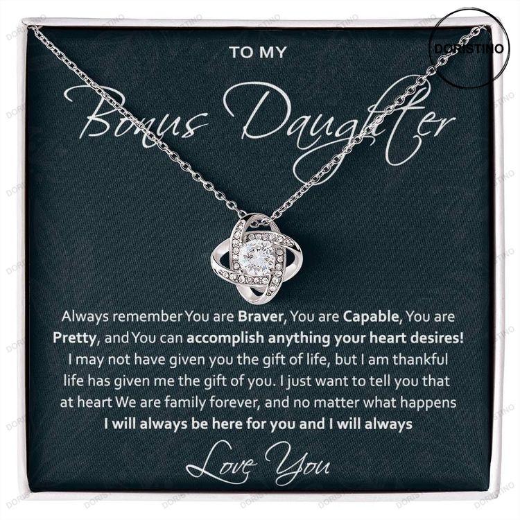 To My Bonus Daughter Gift 14k White Gold Finish Necklace With Love Message To Bonus Daughter Doristino Awesome Necklace