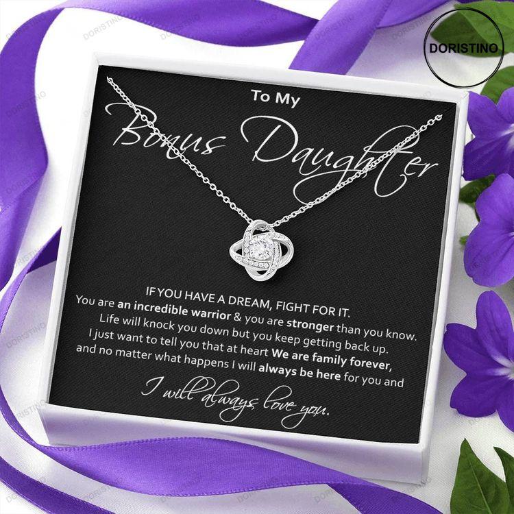 To My Bonus Daughter Gift From Stepmother Or Stepfather To Daughter Love Message To Encourage Bonus Daughter Doristino Limited Edition Necklace