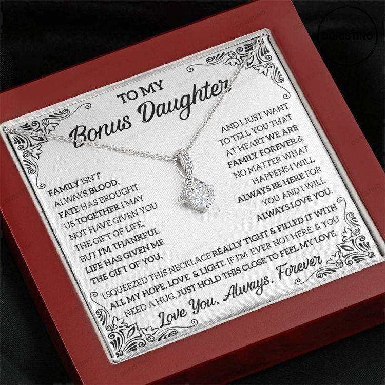 To My Bonus Daughter Necklace For Bonus Daughter Alluring Love Necklace Doristino Limited Edition Necklace