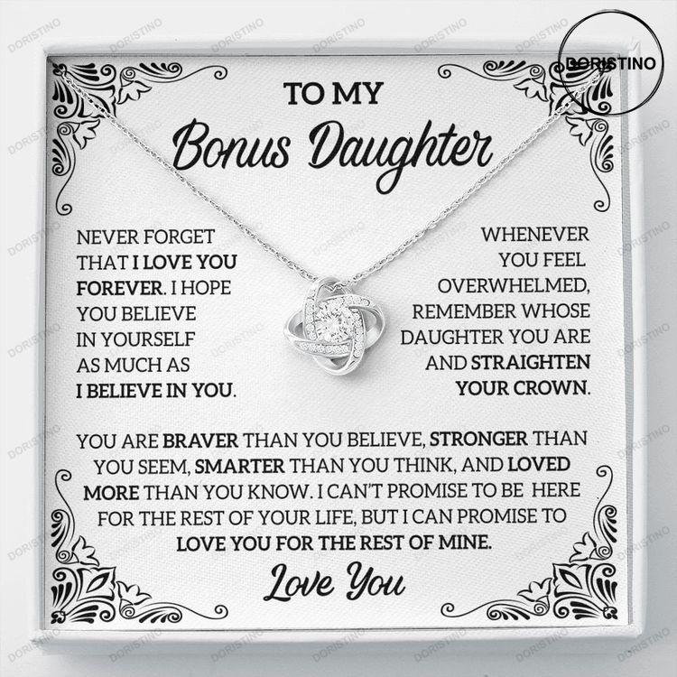 To My Bonus Daughter Necklace Love Knot Necklace Bonus Daughter Gift Bonus Daughter Jewelry Mother's Day Gift Doristino Limited Edition Necklace